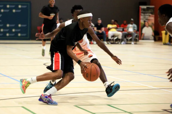 Basketball on court